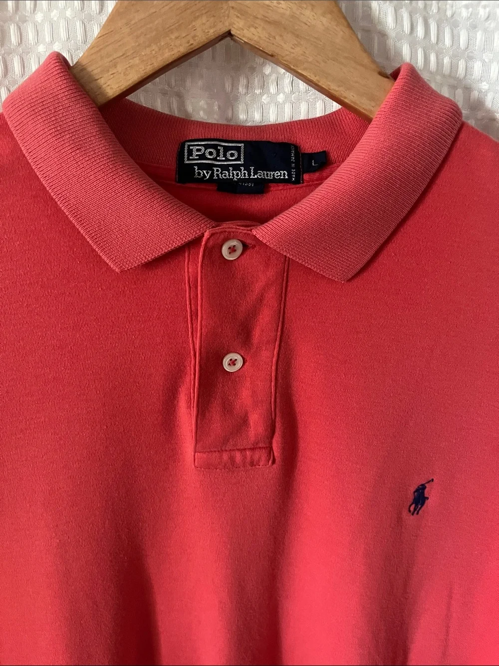 Polo Ralph Lauren Polo Shirt Coral Short Sleeve Cotton Pony Logo Men's L